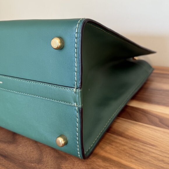 COACH Archive Original Cashin Carry Tote 79155 Hunter Green EUC glovetan leather - Picture 6 of 13